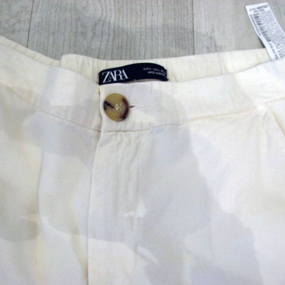 ZARA CARGO PANTS W/TIE BOTTOMS LARGE - Picture 4 of 5
